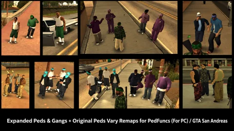 Expanded Peds & Gangs + Original Peds Vary Remaps for PedFuncs